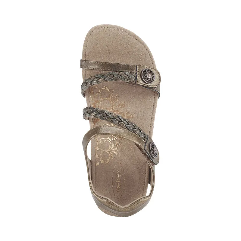 Aetrex Women's Jillian Braided Quarter Strap Sandal - Bronze SC454