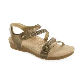 Aetrex Women's Jillian Braided Quarter Strap Sandal - Bronze SC454