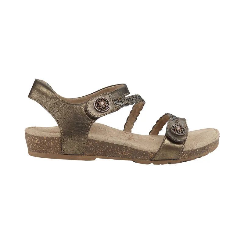 Aetrex Women's Jillian Braided Quarter Strap Sandal - Bronze SC454