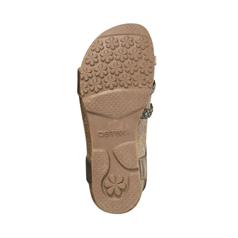 Aetrex Women's Jillian Braided Quarter Strap Sandal - Bronze SC454
