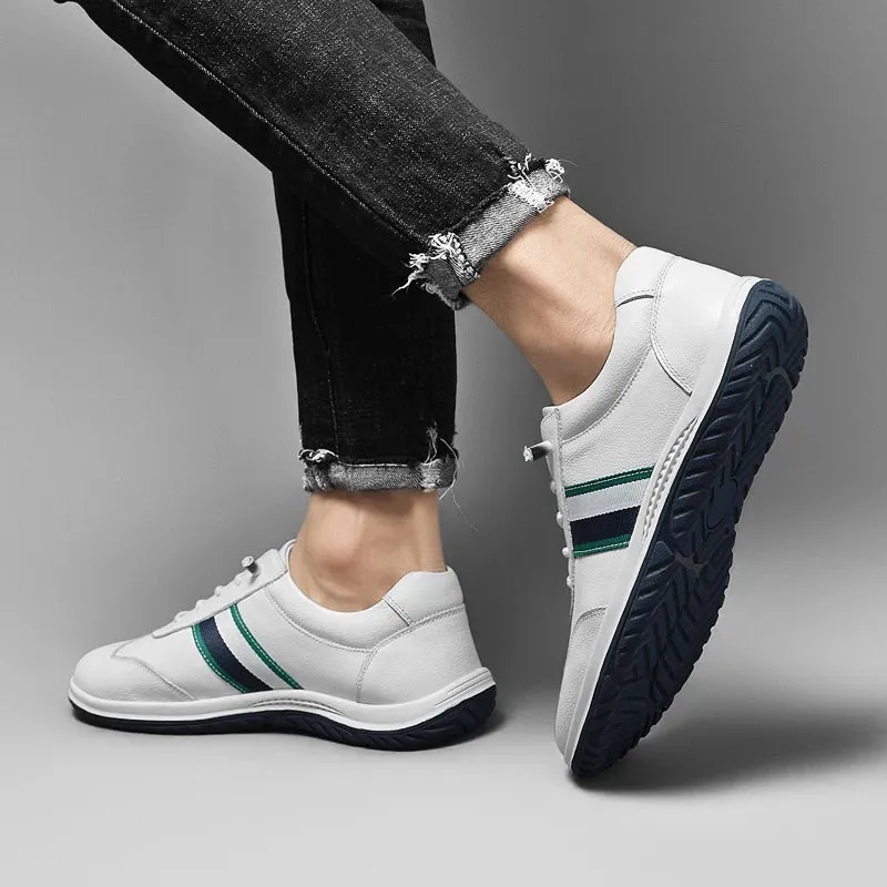 Aidase Genuine Leather shoes Men Sneakers Slip On Casual Leather Shoes Classic Soft Breathable Men Shoes Flats New