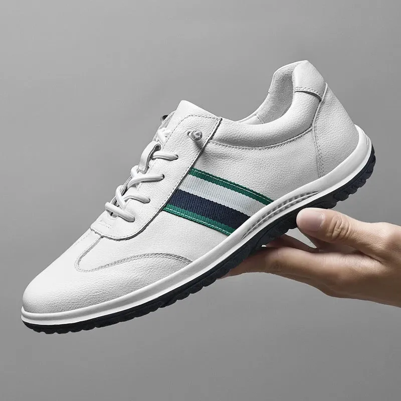 Aidase Genuine Leather shoes Men Sneakers Slip On Casual Leather Shoes Classic Soft Breathable Men Shoes Flats New