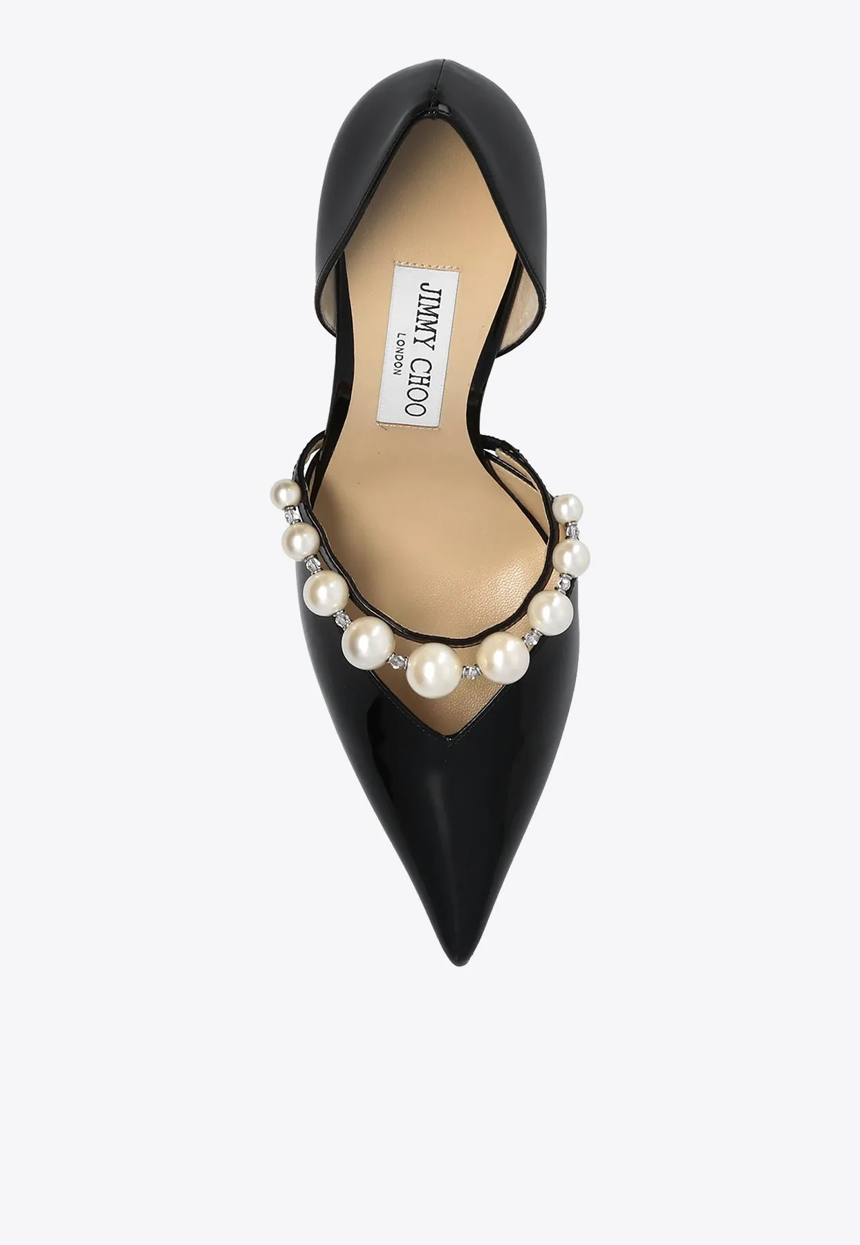 Aurelie 85 Pearl Embellished Patent Leather Pumps