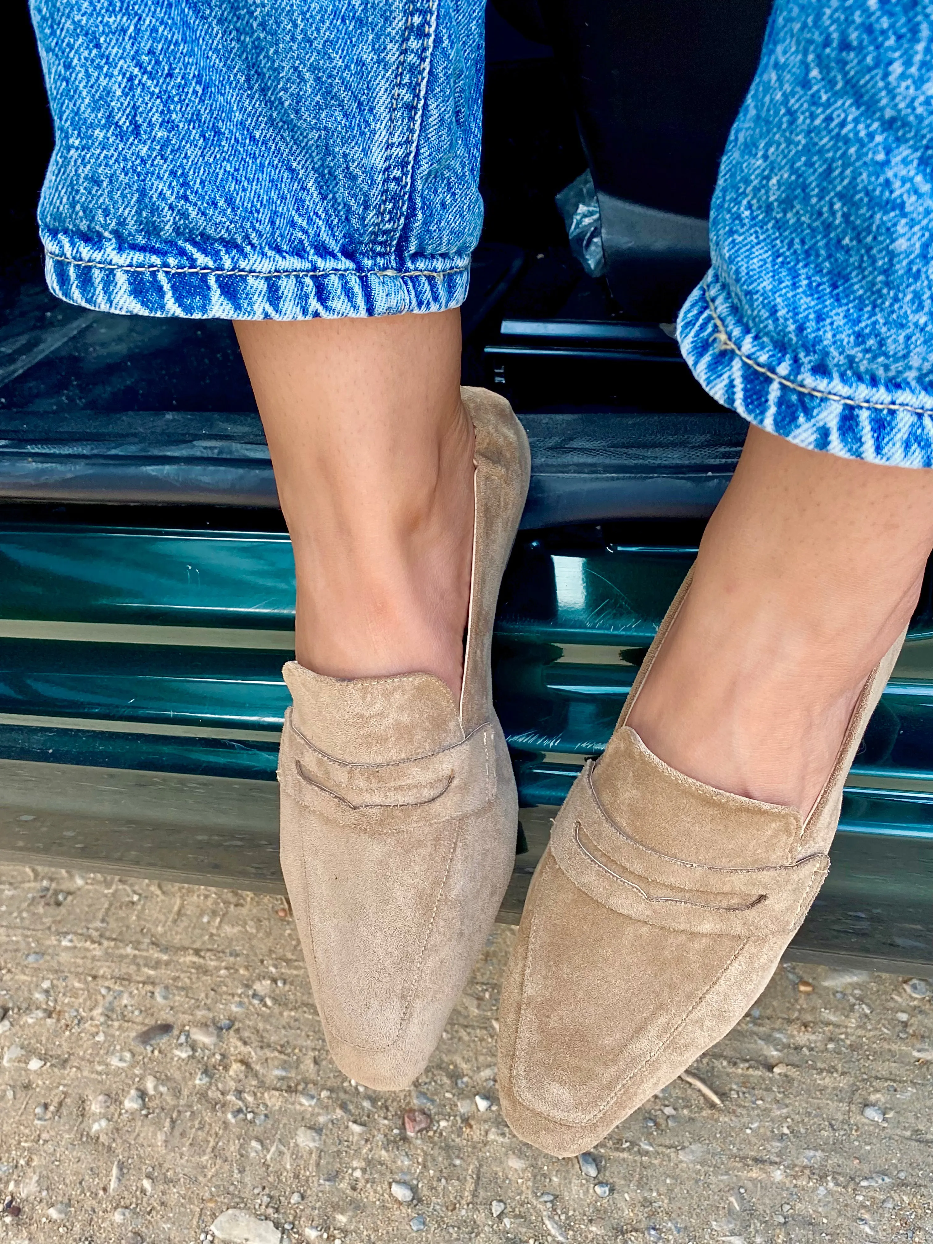 Beige French Back-Band Loafers