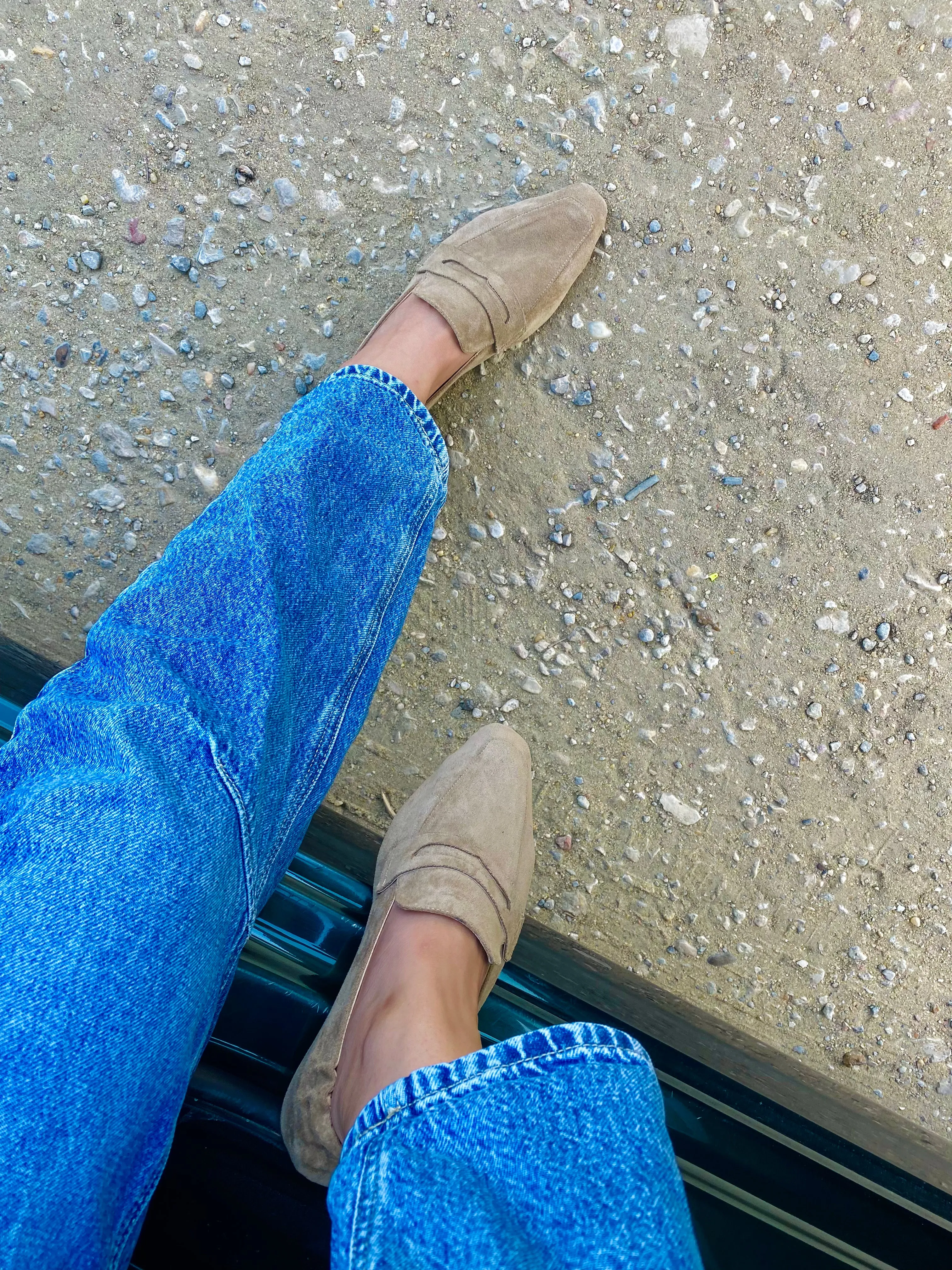 Beige French Back-Band Loafers