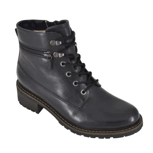 Biotime Women's Lisa Combat Boots- Black