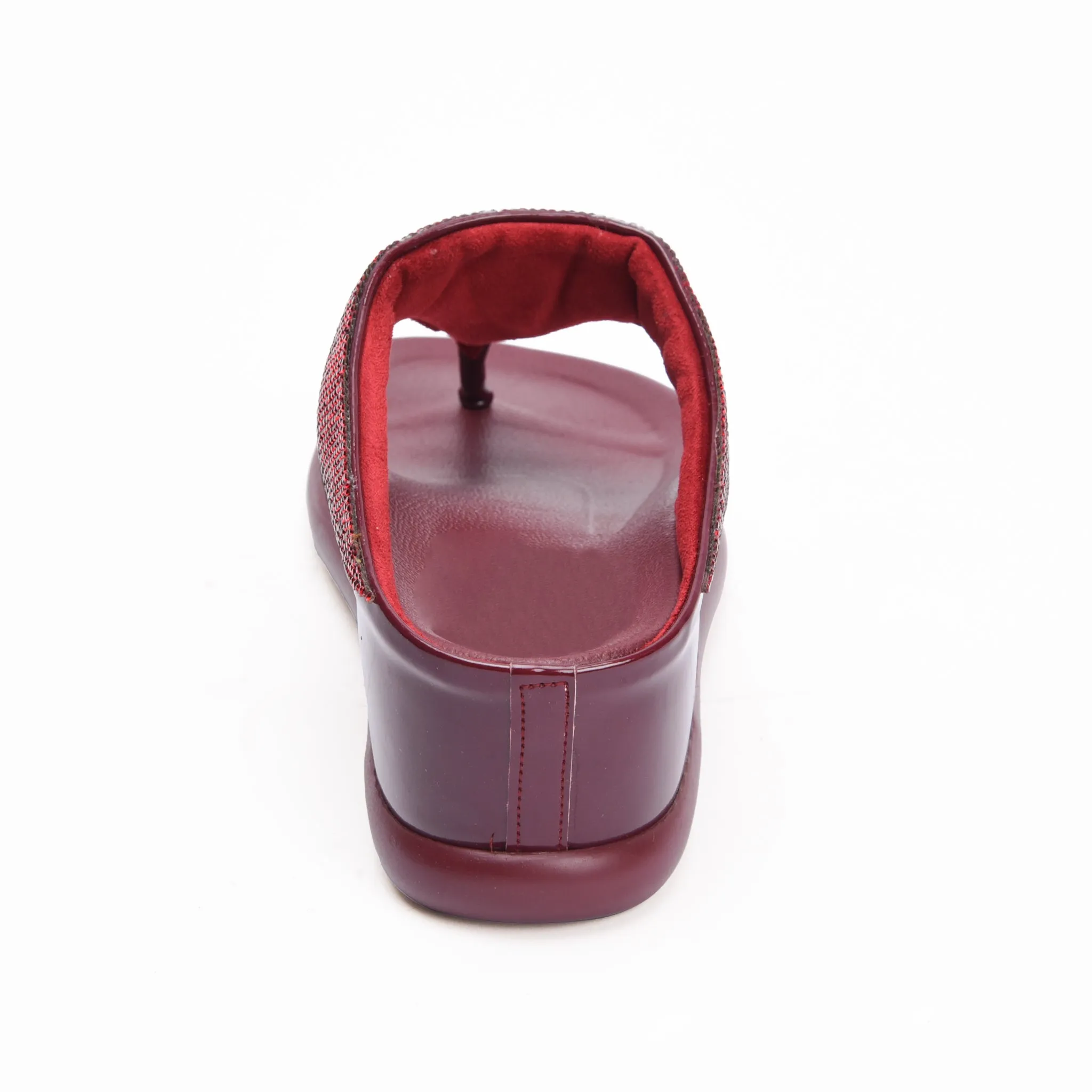 Chic Maroon Comfort Wedge Slippers | 734R-M