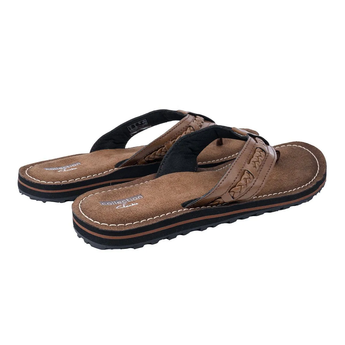 Clarks Flipflops Casual Sandals Leather Brown Colour For Men