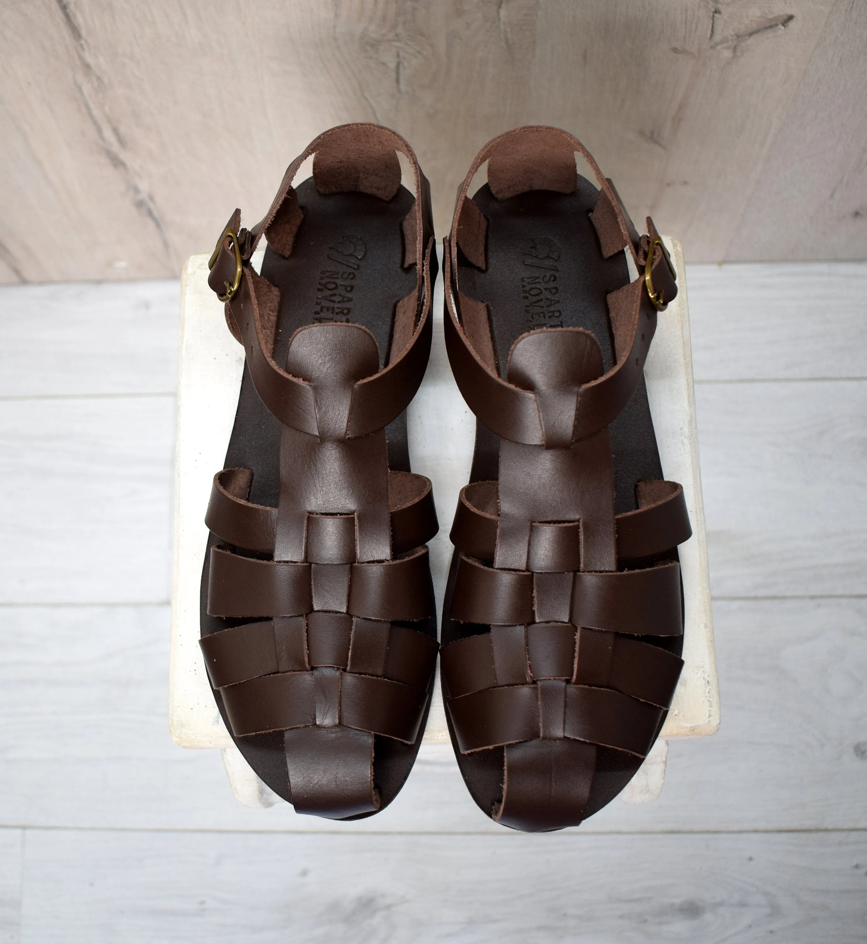 Closed toe Men Fisherman sandals Handmade greek leather sandals. Spartasandals. Poseidon.