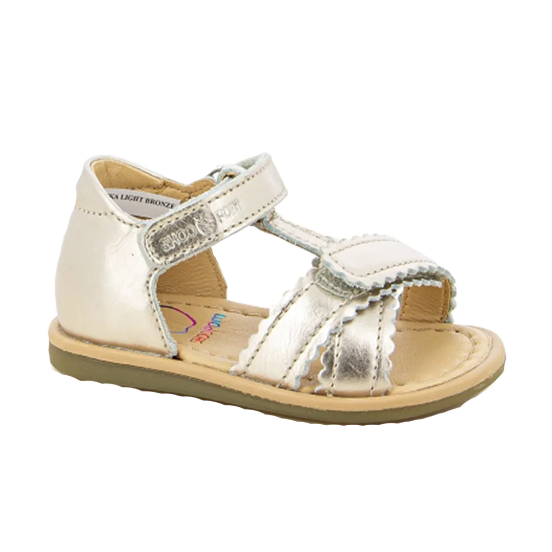 Crisscross Velcro Sandal - Light Bronze