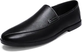 Dress Shoes for Men Men's Slip-On Casual Loafers Genuine Leather Outdoor Flats for Comfort and Style