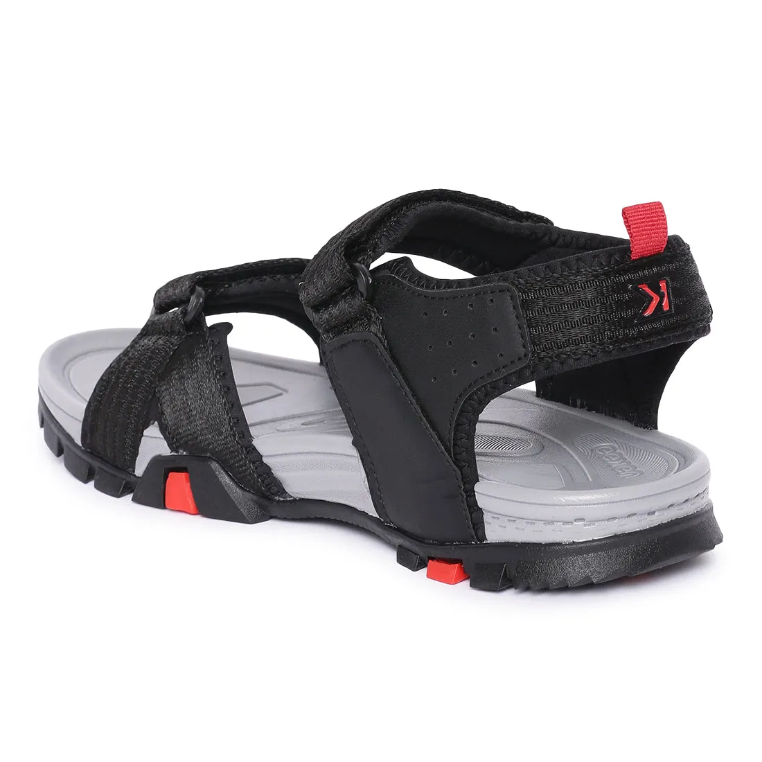 Eeken ESDGO4504 Black Stylish Lightweight Dailywear Sports Sandals For Men