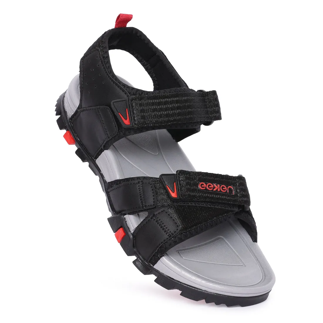 Eeken ESDGO4504 Black Stylish Lightweight Dailywear Sports Sandals For Men