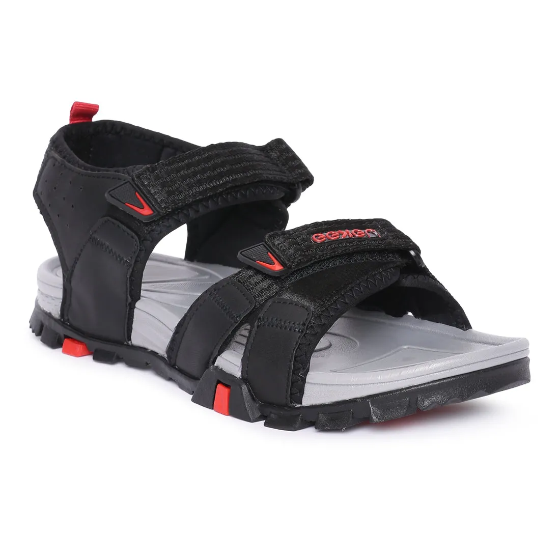 Eeken ESDGO4504 Black Stylish Lightweight Dailywear Sports Sandals For Men