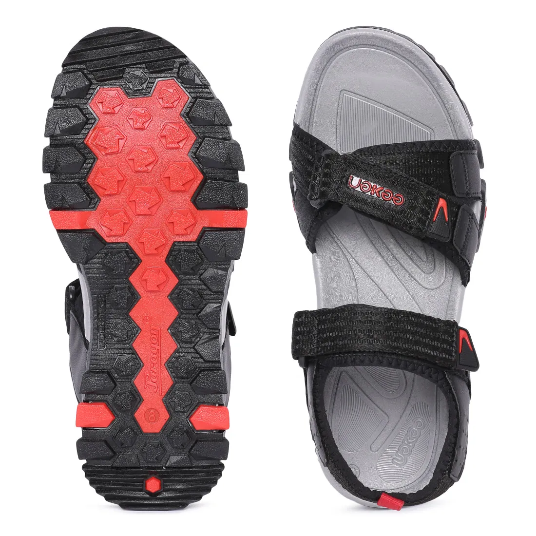Eeken ESDGO4504 Black Stylish Lightweight Dailywear Sports Sandals For Men