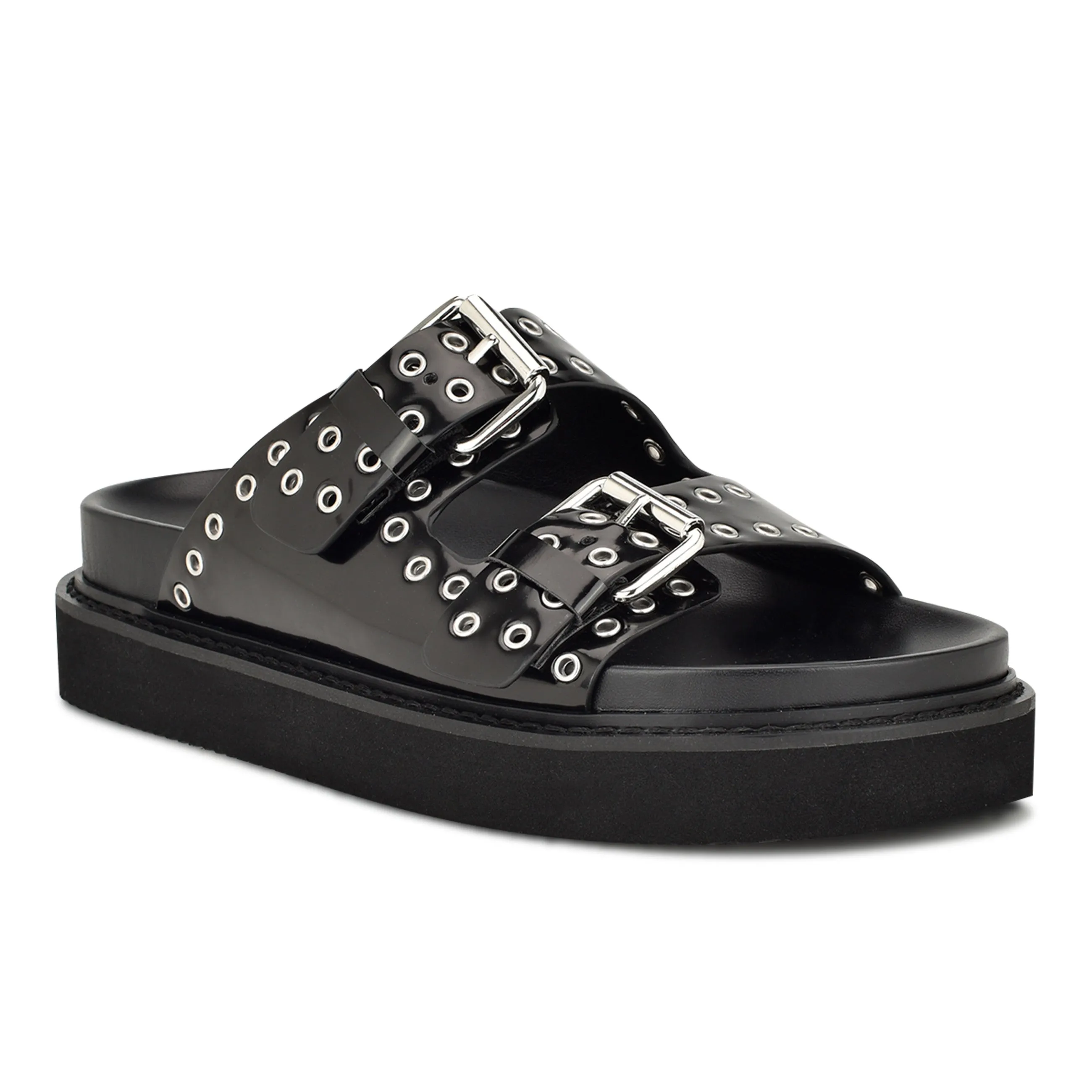 Eleny Buckle Slide Sandals