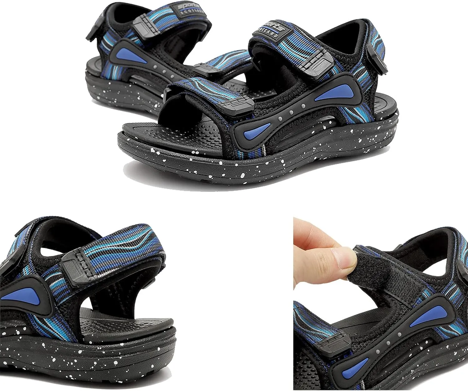 FLIOZY Kids Adjustable Straps Summer Sandals Boys Light-Weight Open Toe Sport Sandals Youth Outdoor Water Sandal