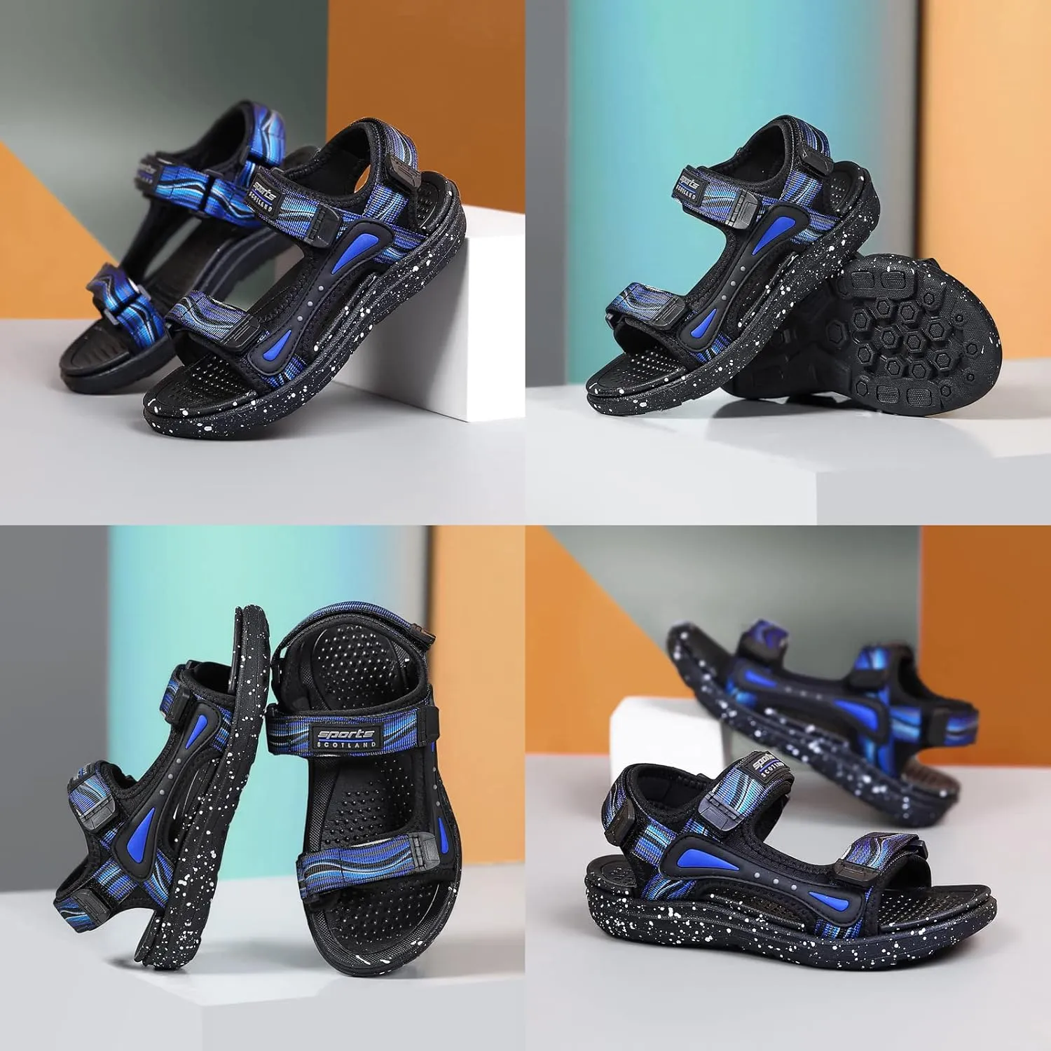 FLIOZY Kids Adjustable Straps Summer Sandals Boys Light-Weight Open Toe Sport Sandals Youth Outdoor Water Sandal