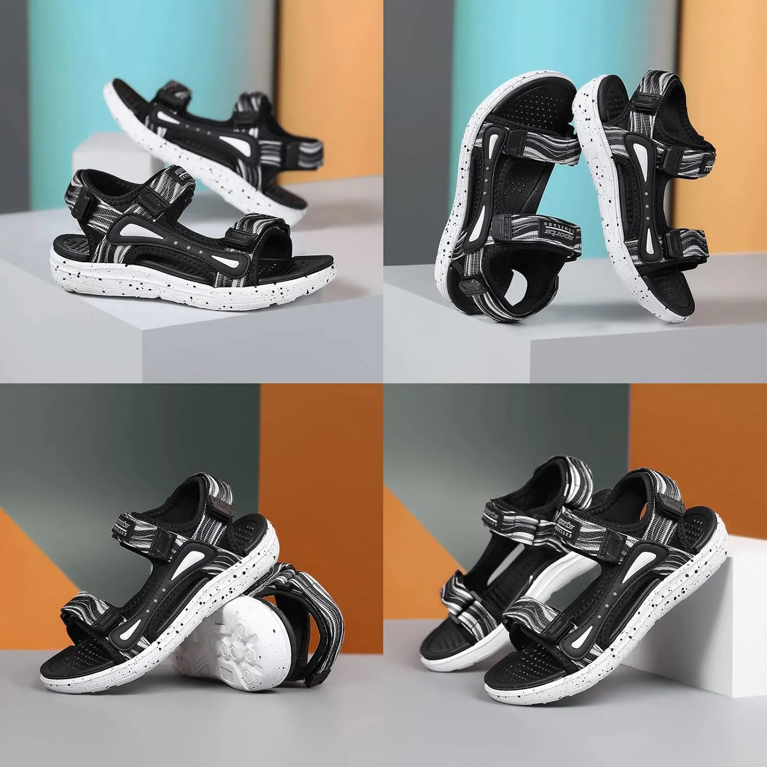 FLIOZY Kids Adjustable Straps Summer Sandals Boys Light-Weight Open Toe Sport Sandals Youth Outdoor Water Sandal