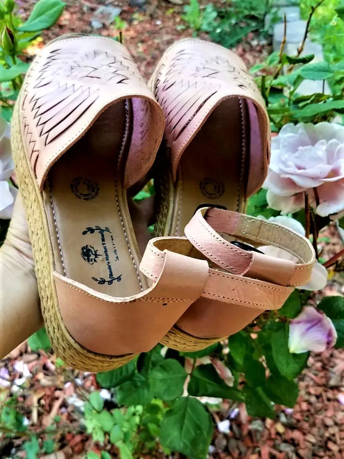 Handmade Platform Light Pink Mexican Sandals