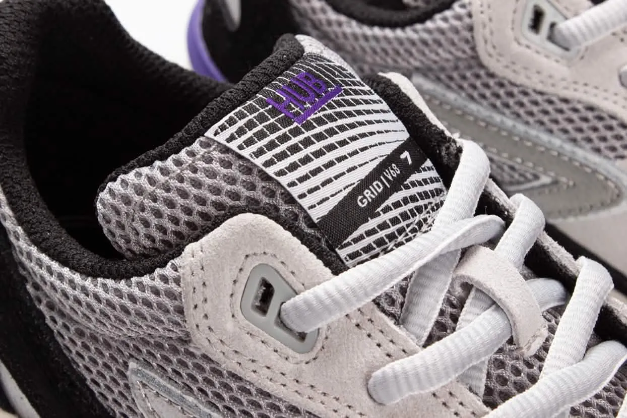 HUB Grid Dames Sneaker Grijs Zwart