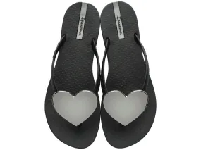 Ipanema Sandal - Black / Silver Wave Heart