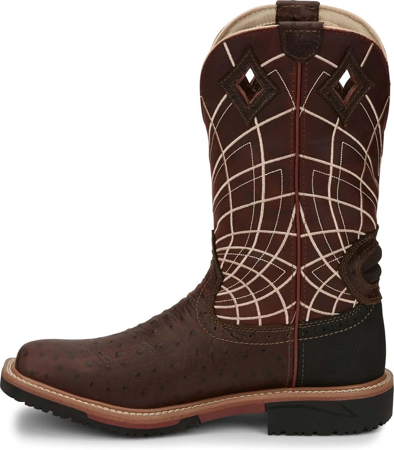 Justin Derrickman 12" Waterproof Mens Boot - Industrial and Construction Footwear with Durable Slip-Resistant Soles