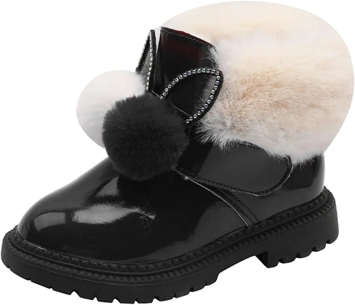 Kids Winter Boots Snow Boots for Girls Warm Winter Cute Durable Outdoor Princess Comfortable Faux Fur Lined Ankle Boots