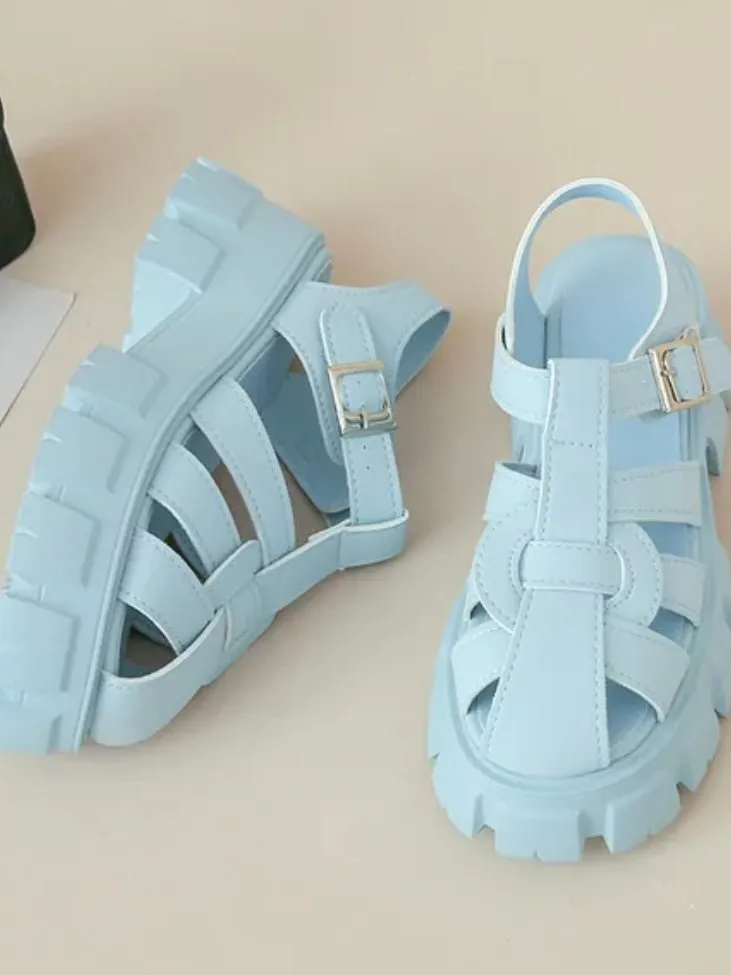 Light blue roman sandals