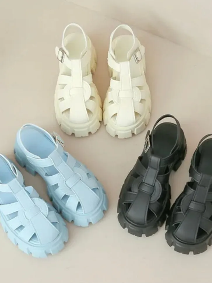 Light blue roman sandals