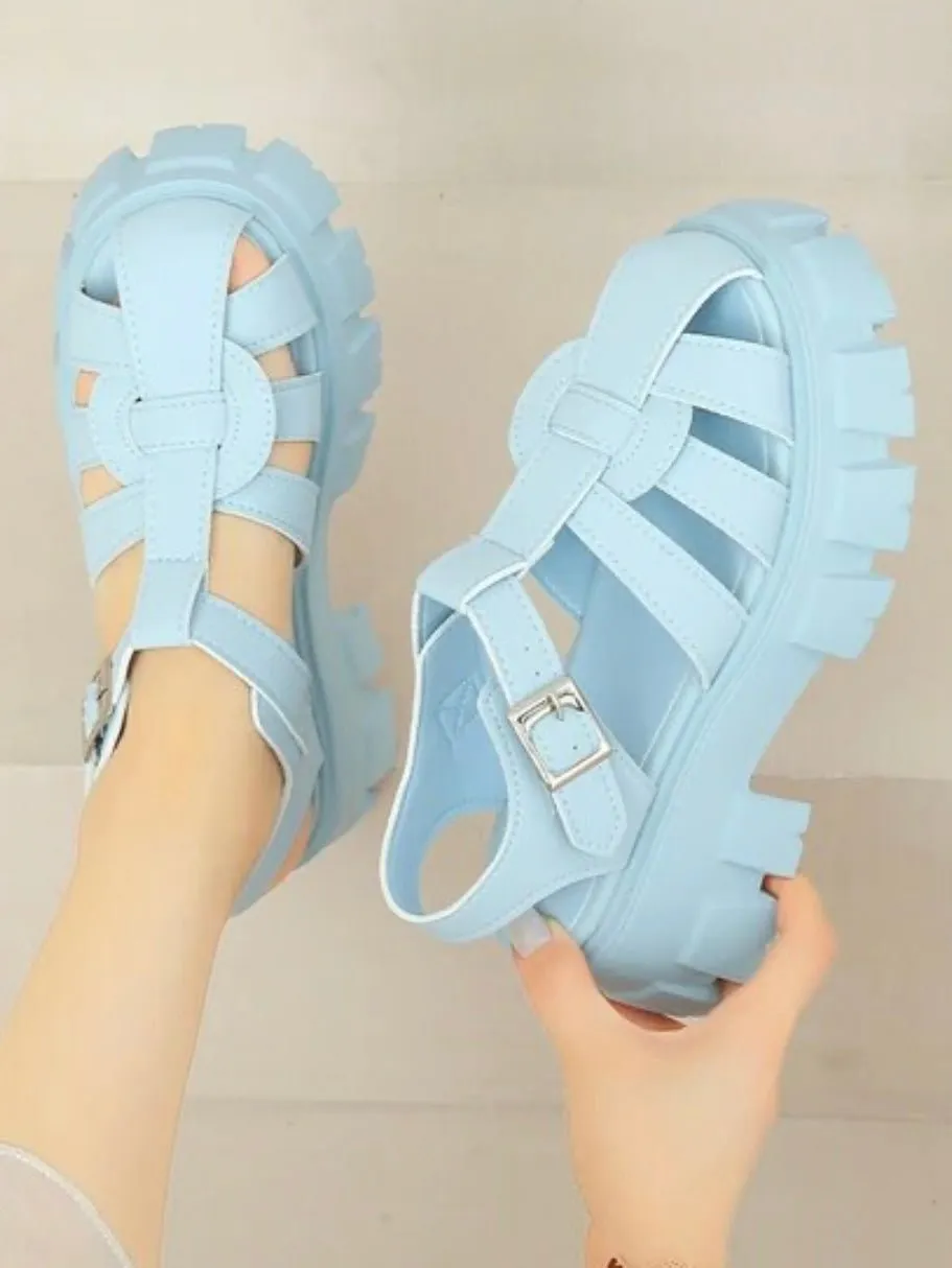 Light blue roman sandals