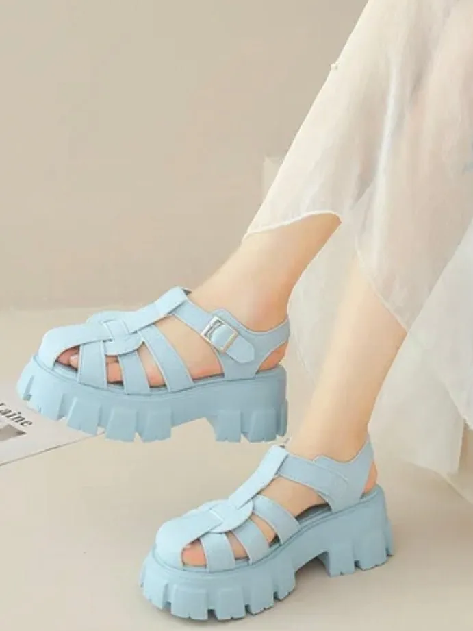 Light blue roman sandals