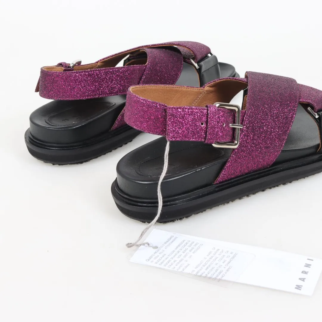 Marni Glitter Fussbett Sandals Size 39.5