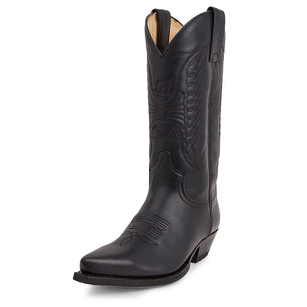 Men's Western Cowboy Boots - Embroidered Leather, Lightweight & Comfortable, Plus Size 35-48