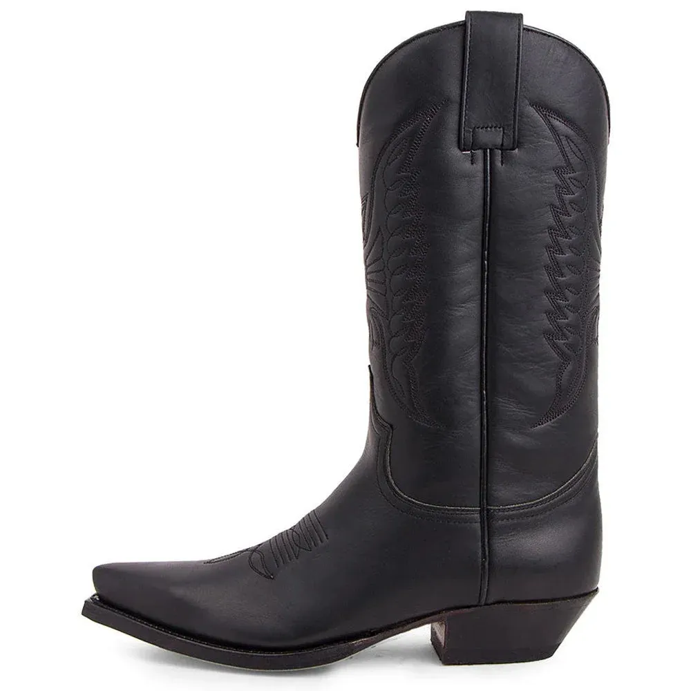 Men's Western Cowboy Boots - Embroidered Leather, Lightweight & Comfortable, Plus Size 35-48