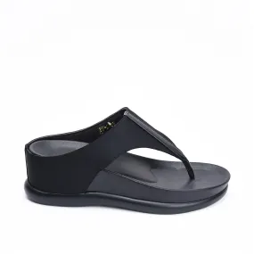 Modern Black Comfort Wedge Slippers | 732R-C