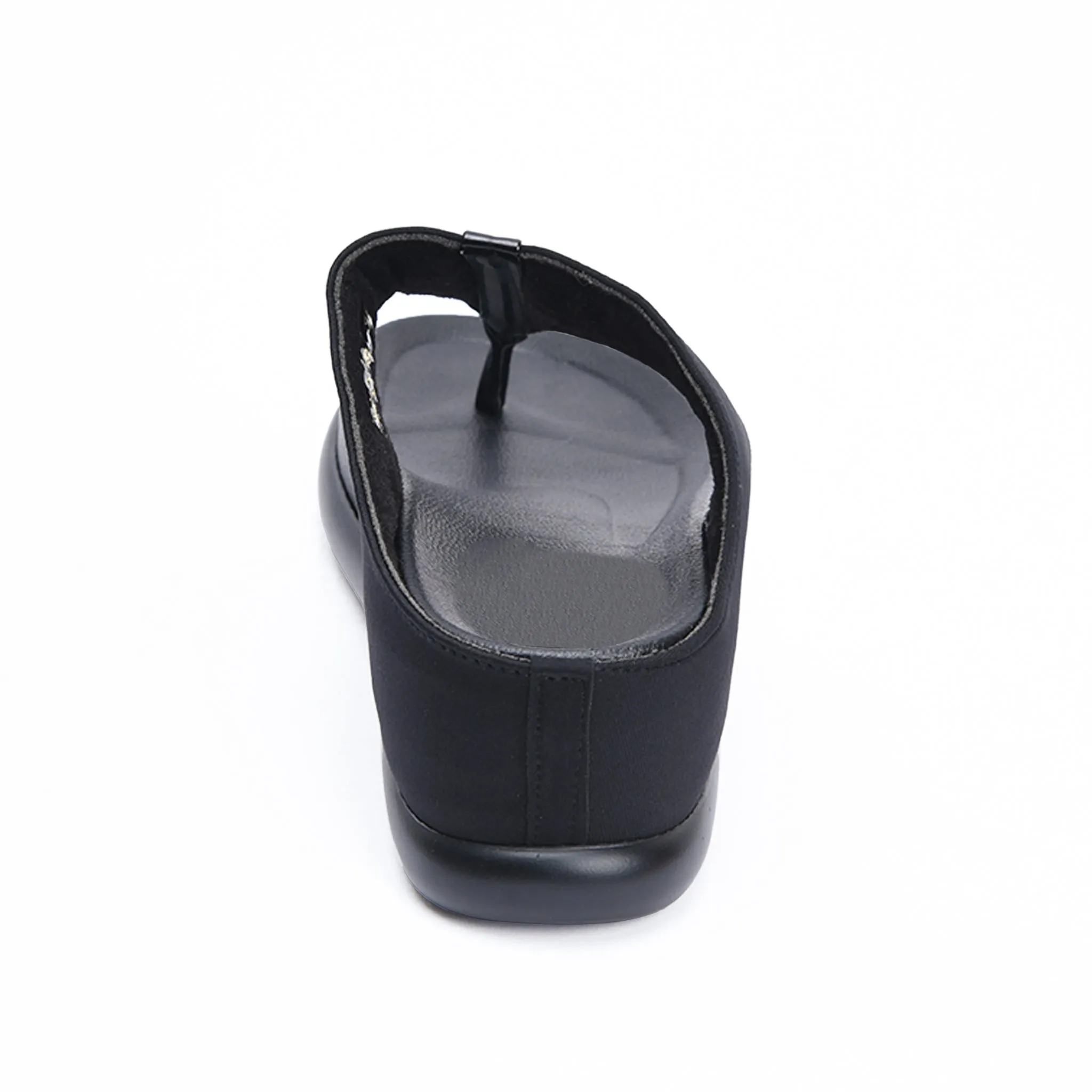Modern Black Comfort Wedge Slippers | 732R-C