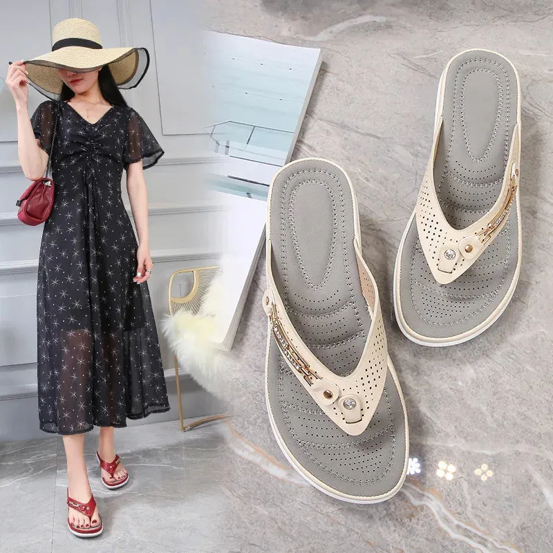 New Fashion Summer Wedges Beach Slides Platform Flip Flops Women's Sandals
