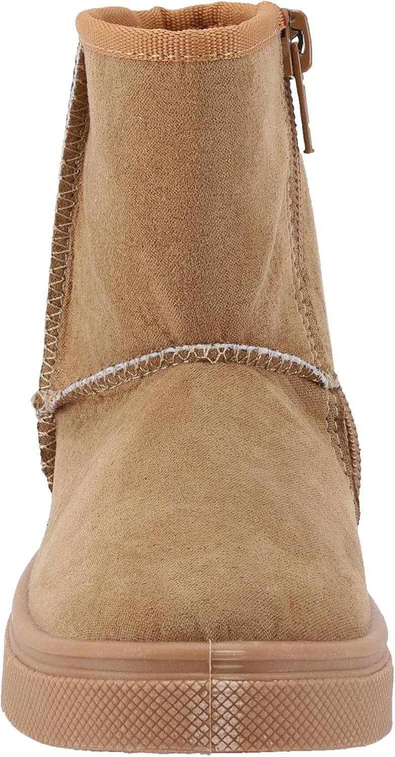 Oomphies Frost Kids' Cozy Boots with Faux Fur Lining and Side Zipper  Durable Microfiber Upper, Rubber Sole