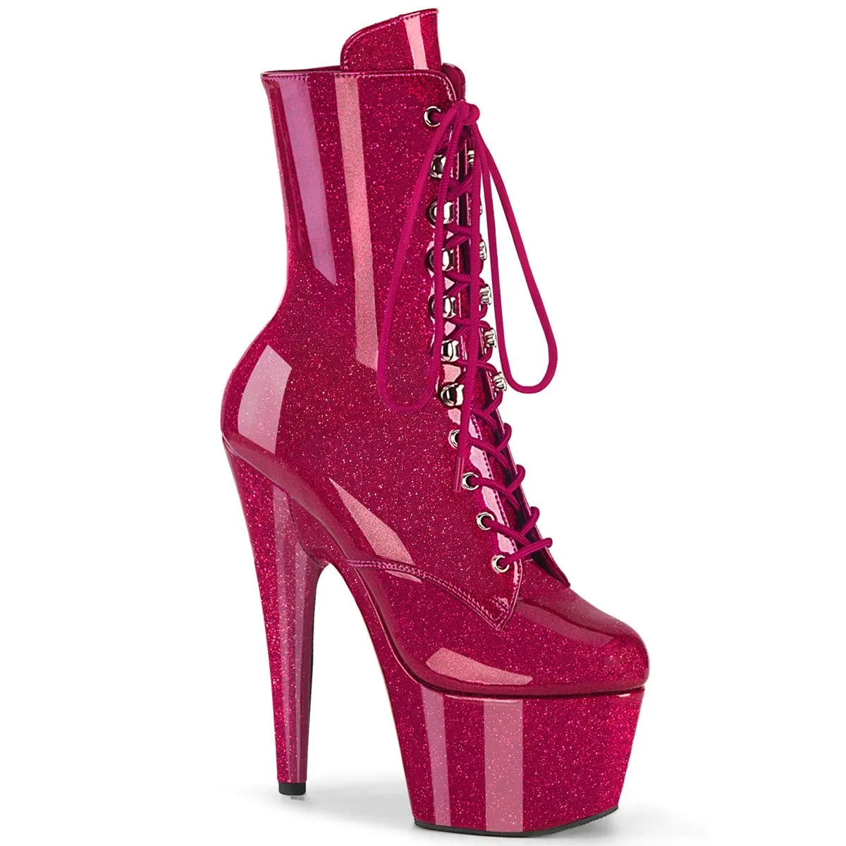 Pleaser Adore 1020GP Womens 7" Heel, Platform Front Lace Pole Dance Ankle Boots