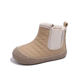 Ravello Kids Waterproof Leather Boots - Non-Slip, Windproof Plush Ankle Boots for Girls