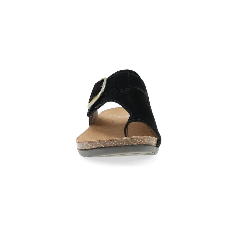 Rylee Stylish Buckled Slide Sandal in Black