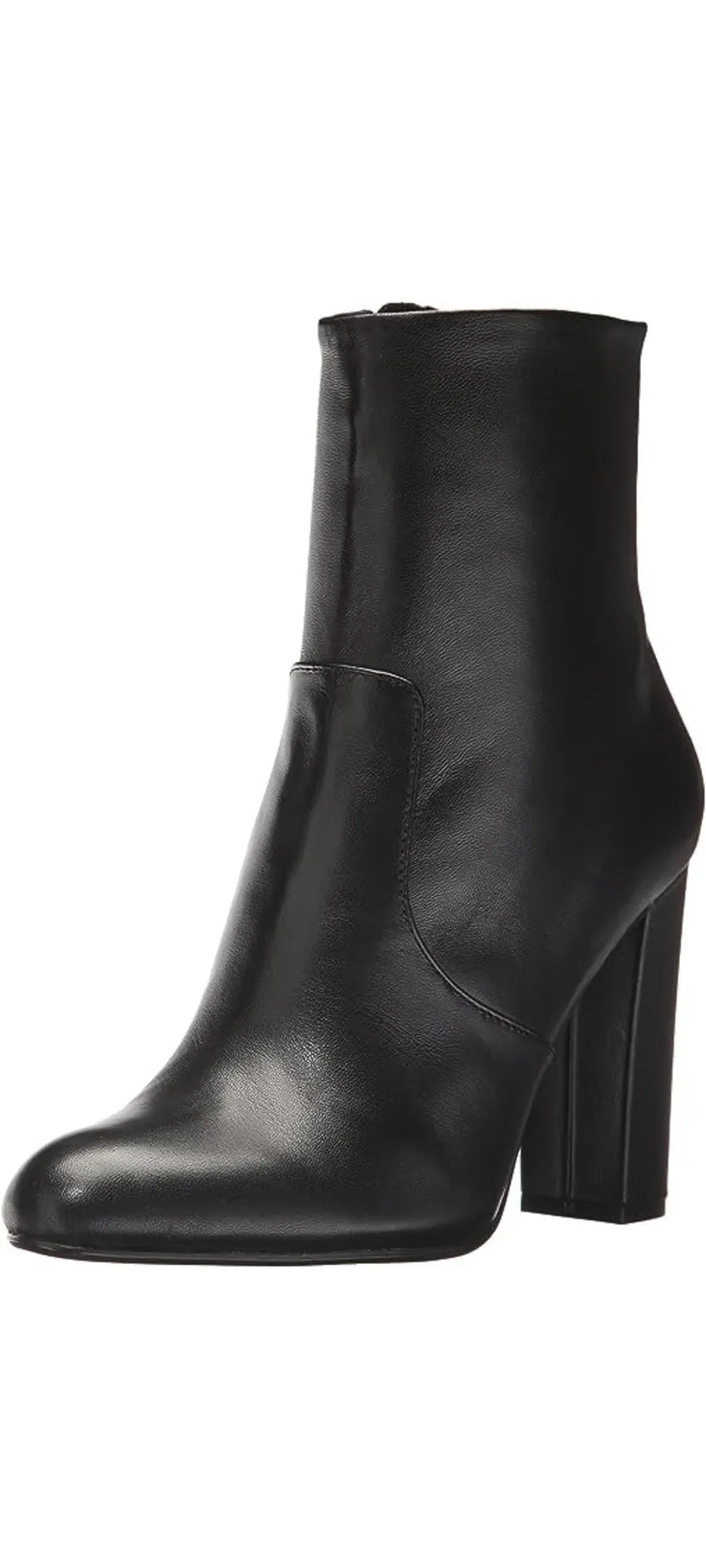 Steve Madden Editor Black Leather Fashion Pointed Toe Womens Dress Ankle Boots