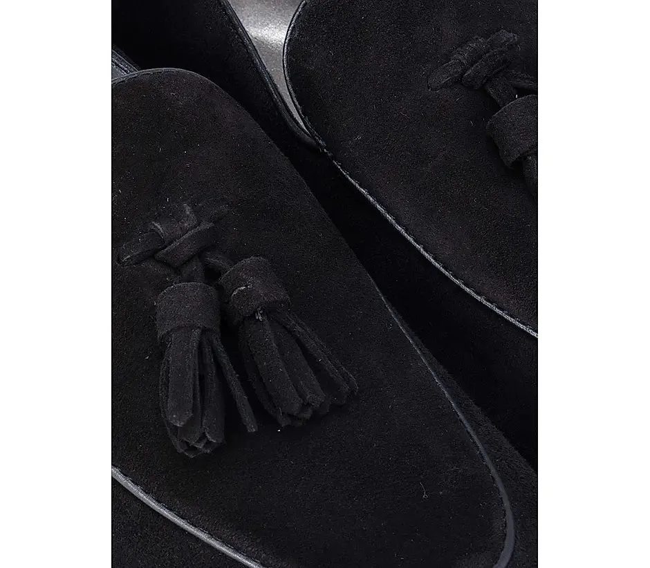 Suede Loafers With Tassels