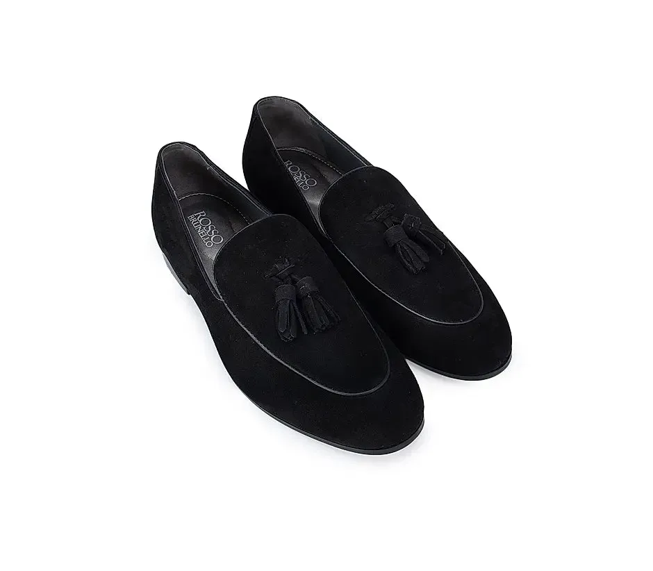 Suede Loafers With Tassels