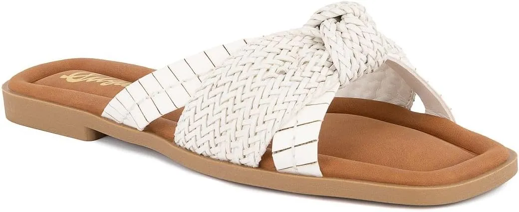 Sugar Women's Slide Sandals  Stylish Slip-On Flats for Casual, Dressy, Beach, or Pool Wear