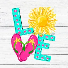 Summer Love-Sun & Flipflops Metal Sign