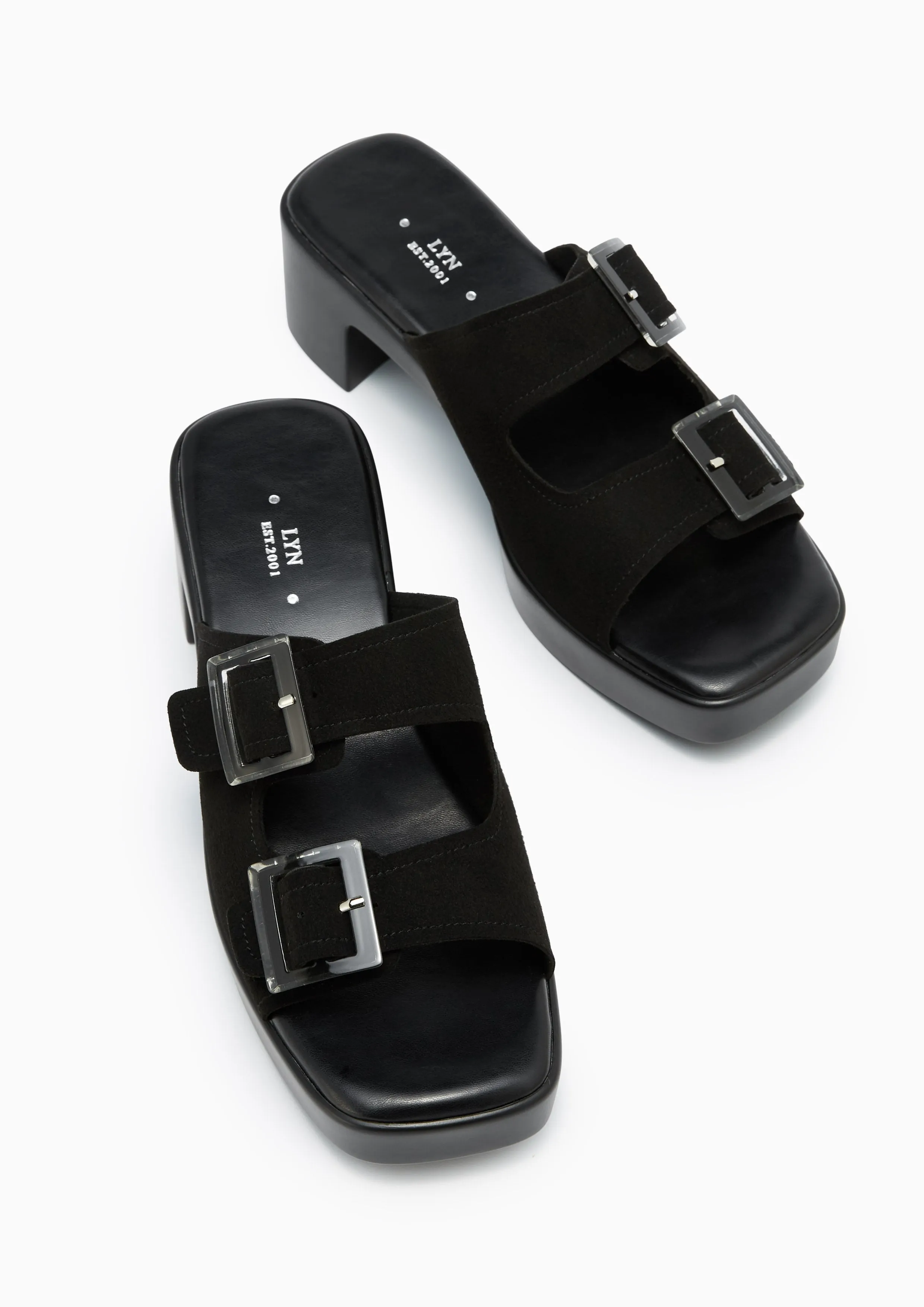 Sunday Mid Heel Sandals Black