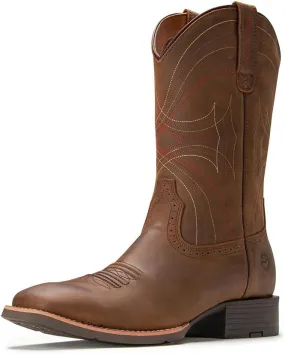 SUREWAY Cowboy Boots - Mens Sport Wide Square Toe Western Boot,Oil/Slip Resistant,Durable Fashionable Classic Pull on 10 Inch Wellington Boots - Leather