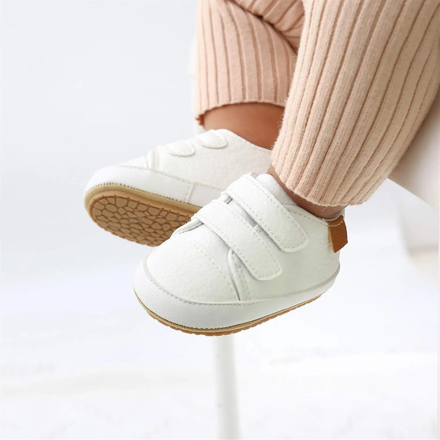 Unisex Baby Boys Girls High-Top Ankle Sneakers Soft Rubber Sole Infant Crib Shoes Toddler First Walkers